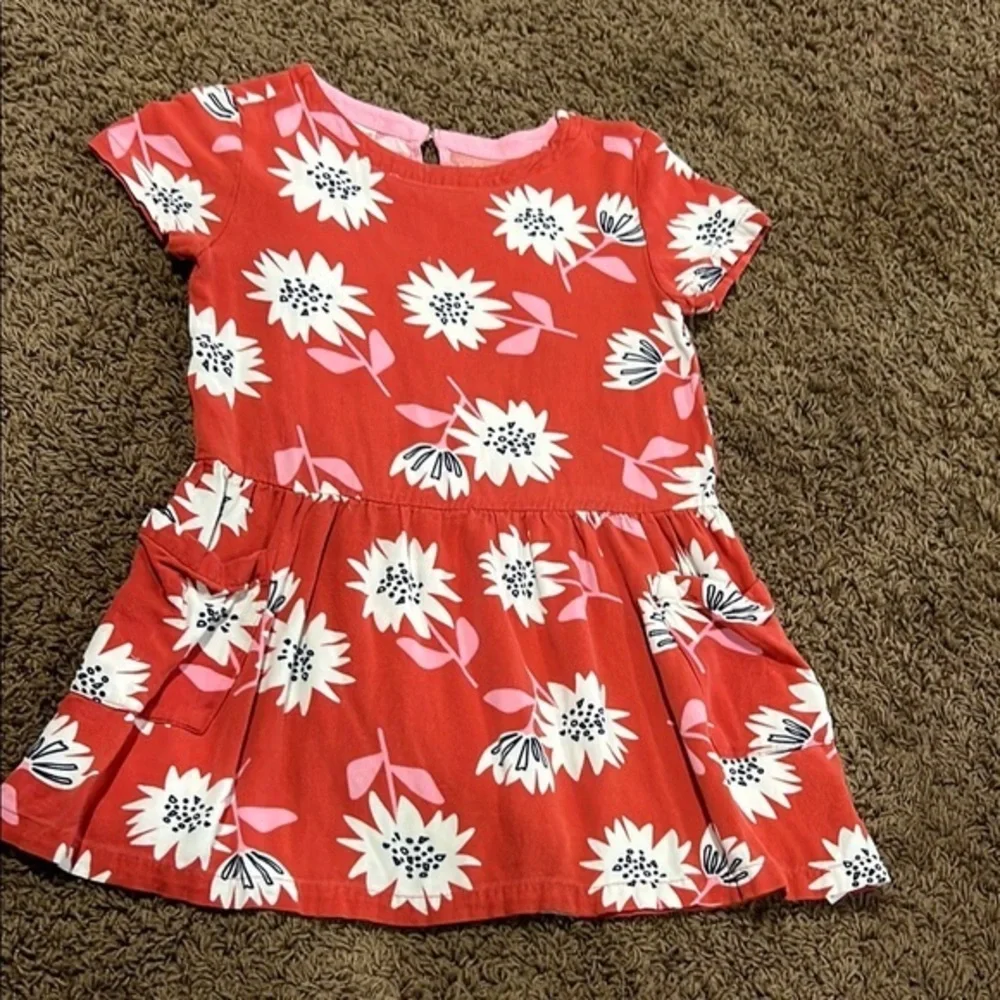 Cat & Jack Red Floral Kids Dress